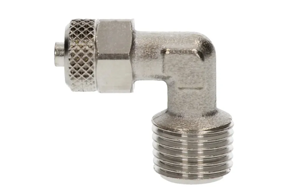 Угловой 90° резьбовой фитинг для пневматических шлангов с наружной резьбой BSPT, тип C5